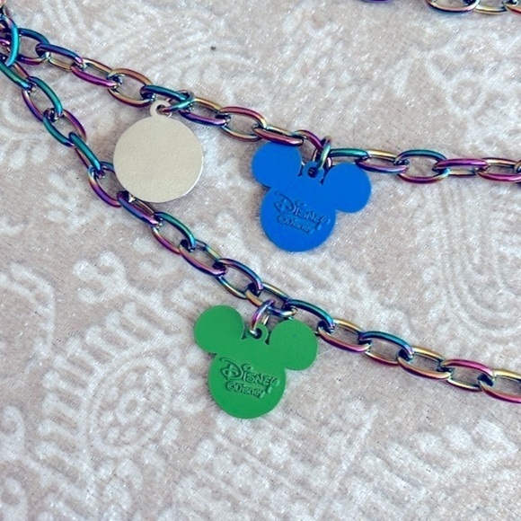 Brand New Disney Buckle-Down Mickey Mouse Colorful Rainbow Charm Chain Belt main image 5